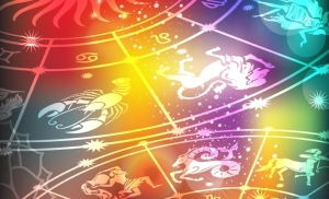 Colorful Astrology Wheel showing signs of the horoscope