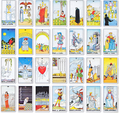 Tarot cards used in tarot readings